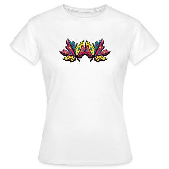 Blatt Herbstlich Ahorn Laub - Frauen T-Shirt - Weiß - Vorne - AI Model Female 172 dark (172cm)