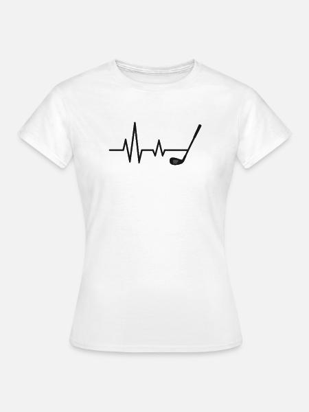 Herzschlag Golf Motiv Design - Frauen T-Shirt - Weiß