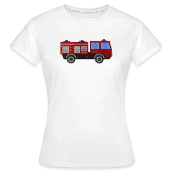 Camion de pompiers - T-shirt Femme - blanc - Devant - AI Model Female 172 dark (172cm)