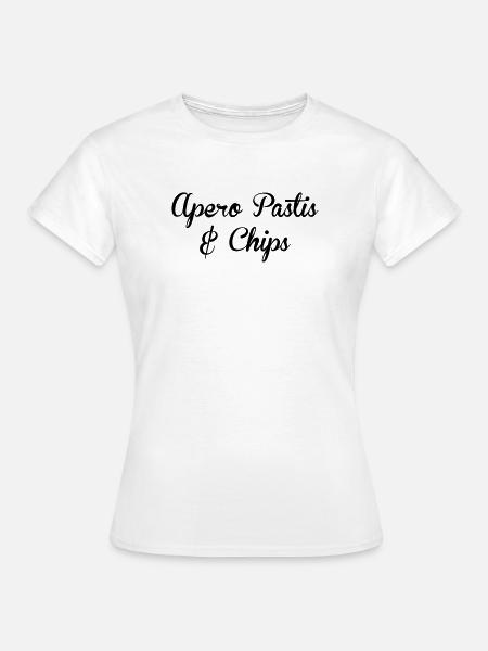 Aperitif Pastis und Pommes – Alkohol - Frauen T-Shirt - Weiß