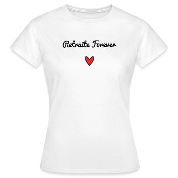 RETRAITE. RETRAITE. RETRAITEE. RETRAITE - T-shirt Femme - blanc - Devant - AI Model Female 172 dark (172cm)