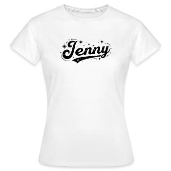 Nom de Jenny : premier nom de famille - T-shirt Femme - blanc - Devant - AI Model Female 172 dark (172cm)