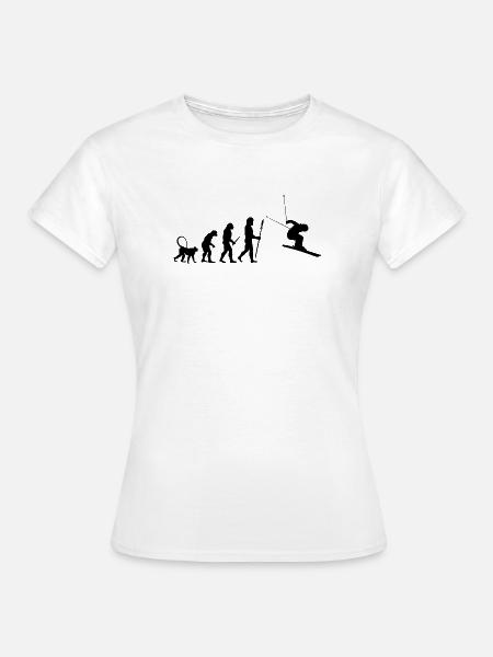 Skifahrer Evolution - Frauen T-Shirt - Weiß
