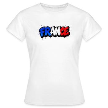 France Graffiti - Women's T-Shirt - white - Front - AI Model Female 172 dark (172cm)