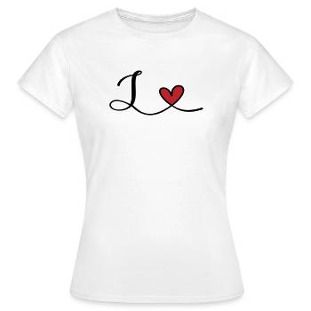 Initiale de la lettre L - T-shirt Femme - blanc - Devant - AI Model Female 172 dark (172cm)