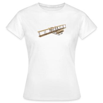 Flugzeug der Brüder Wright - Frauen T-Shirt - Weiß - Vorne - AI Model Female 172 dark (172cm)