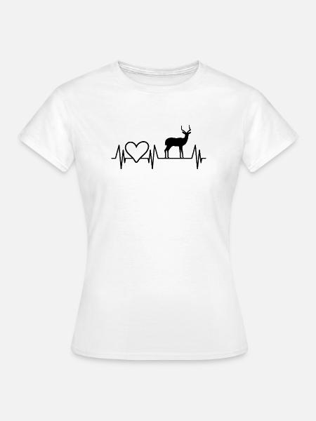Antilope Herz Silhouette - Frauen T-Shirt - Weiß