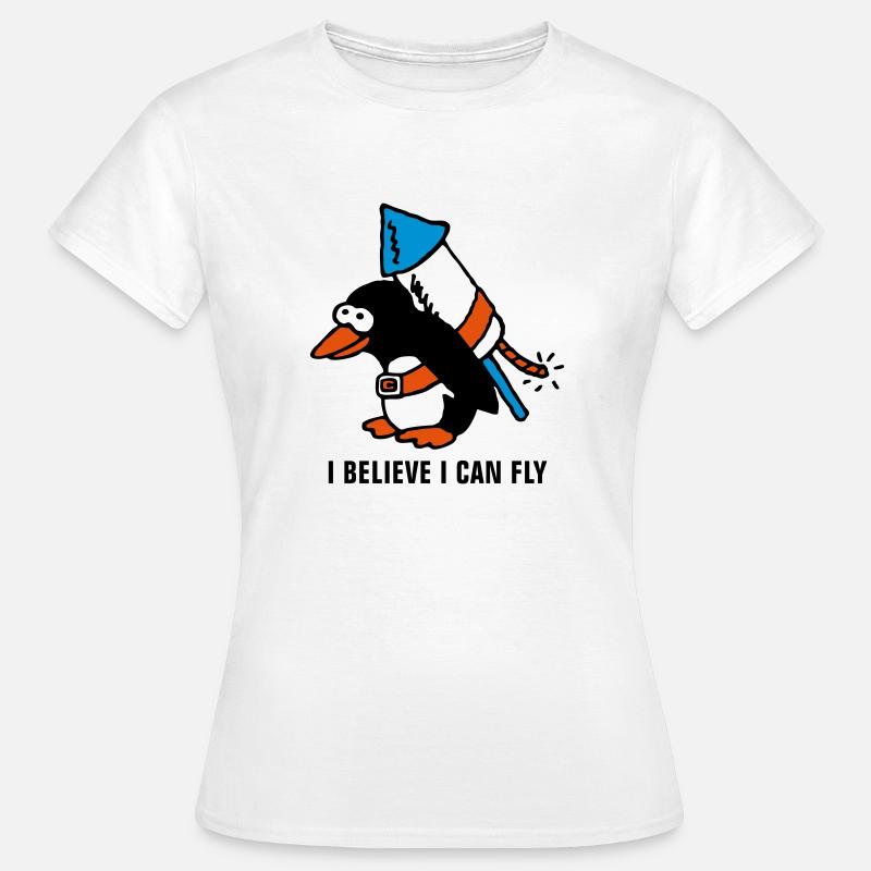 rocket_pinguin_white_b_3c - Women's T-Shirt - white