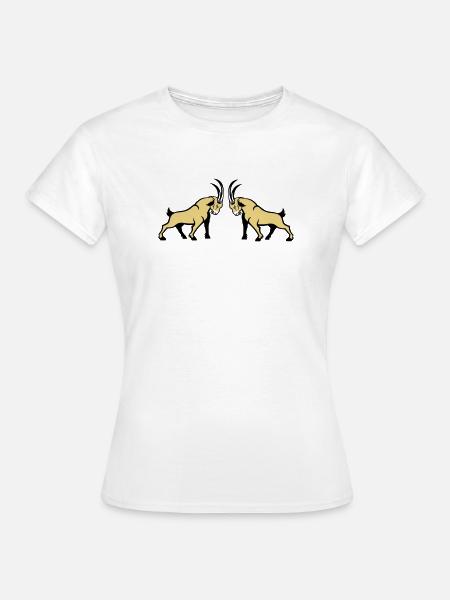 Simetría de Doble Toro Beige en Capricornio - Camiseta mujer - blanco