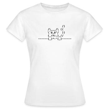 Chat Ascii - T-shirt Femme - blanc - Devant - AI Model Female 172 dark (172cm)