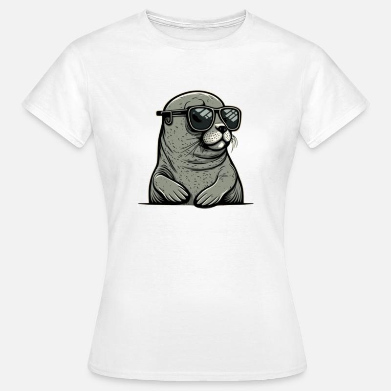 Robbe Robben Geschenk - Frauen T-Shirt - Weiß