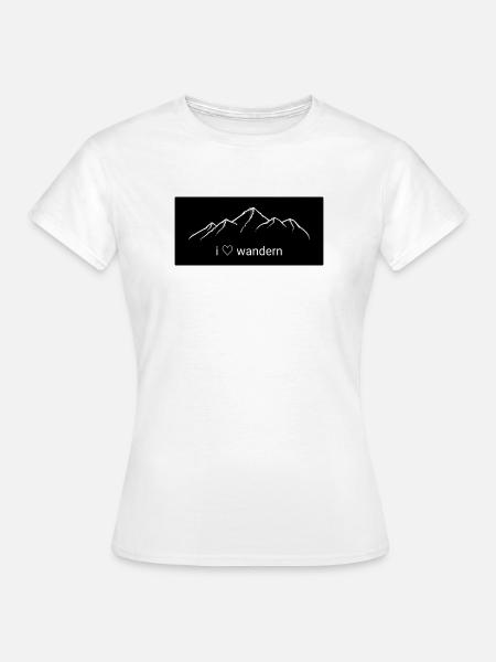 Bergshilouette I Love Wandern - Frauen T-Shirt - Weiß
