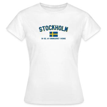 Stockholm Retro Flagge - Frauen T-Shirt - Weiß - Vorne - AI Model Female 172 dark (172cm)