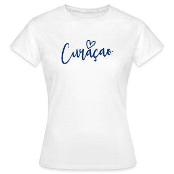 Curacao Heart Women's Love Curacao - Women's T-Shirt - white - Front - AI Model Female 172 dark (172cm)
