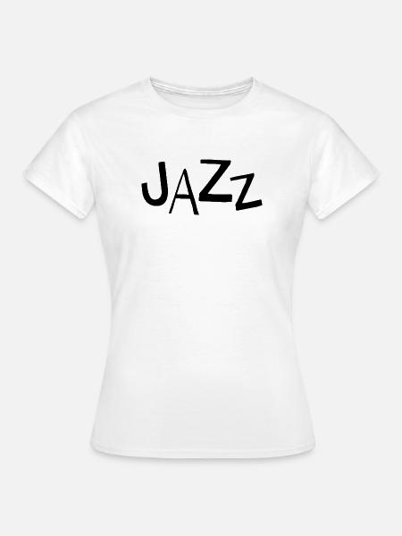 Jazzmusik-Typografie-Logo-Design - Frauen T-Shirt - Weiß