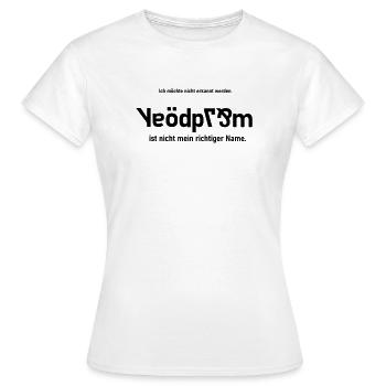 nicht mein richtiger Name - Frauen T-Shirt - Weiß - Vorne - AI Model Female 172 dark (172cm)