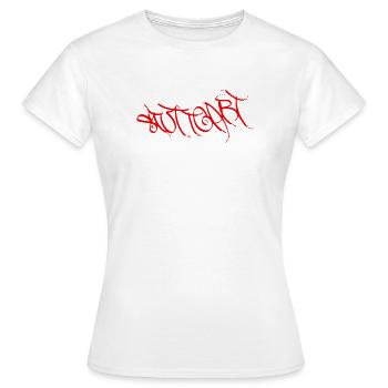 Rotes Stuttgart T-Shirt - Frauen T-Shirt - Weiß - Vorne - AI Model Female 172 dark (172cm)