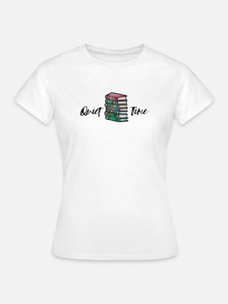 Lebendiger Stapel von Bücherillustrationen - Frauen T-Shirt - Weiß