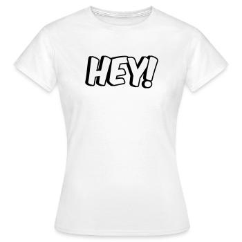 Hey Comic design - Women's T-Shirt - white - Front - AI Model Female 172 dark (172cm)