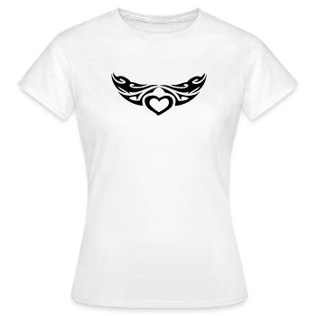 Cœur tribal - T-shirt Femme - blanc - Devant - AI Model Female 172 dark (172cm)
