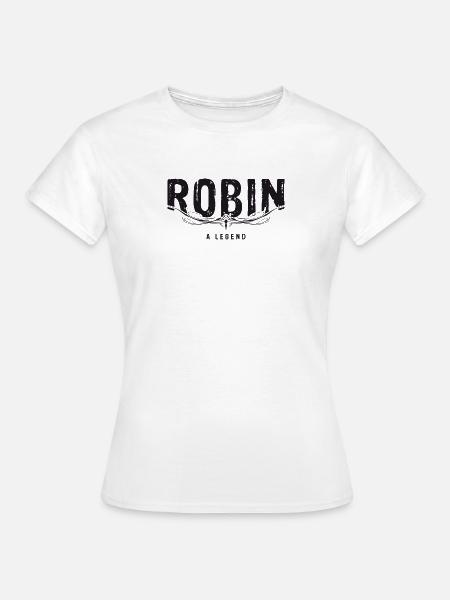 ROBIN A LEGEND verziert - Frauen T-Shirt - Weiß