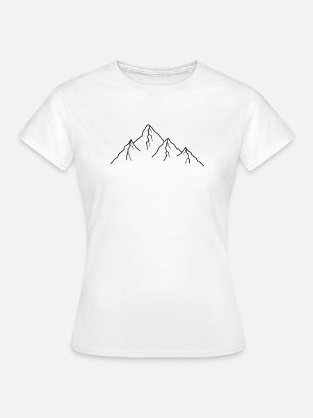 Berge Berg Zeichnung - Frauen T-Shirt - Weiß
