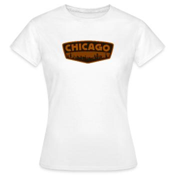 Chicago, Illinois, États-Unis - T-shirt Femme - blanc - Devant - AI Model Female 172 dark (172cm)