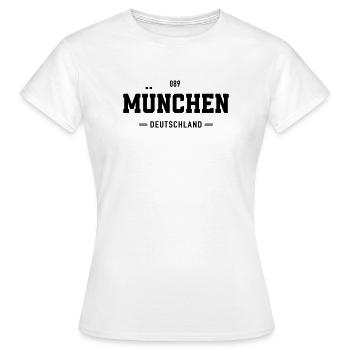 089 Muenchen Deutschland - Frauen T-Shirt - Weiß - Vorne - AI Model Female 172 dark (172cm)