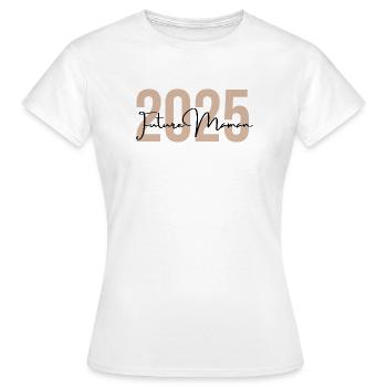 Werdende Mama 2025 - Frauen T-Shirt - Weiß - Vorne - AI Model Female 172 dark (172cm)