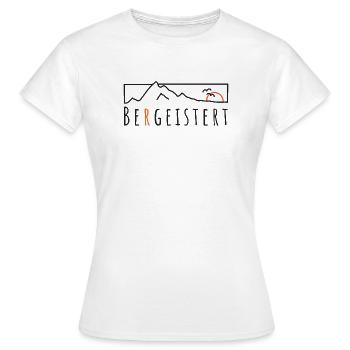 Bergeistert Berge Begeisterung Sonne Wandern Trail - Frauen T-Shirt - Weiß - Vorne - AI Model Female 172 dark (172cm)