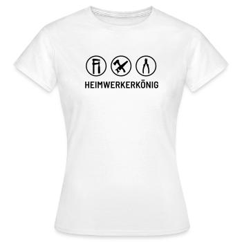 Roi du bricolage : pince, scie, haches, pinces - T-shirt Femme - blanc - Devant - AI Model Female 172 dark (172cm)