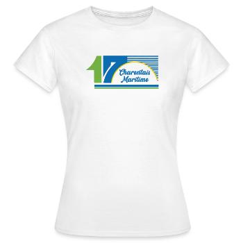 Charentais Maritime  - T-shirt Femme - blanc - Devant - AI Model Female 172 dark (172cm)