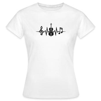 Violoncelle Heartbeat Violoncelle Violoncelle - T-shirt Femme - blanc - Devant - AI Model Female 172 dark (172cm)