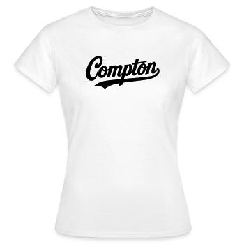 Compton Chemise Rétro Vintage Old school Rap hip hop - T-shirt Femme - blanc - Devant - AI Model Female 172 dark (172cm)