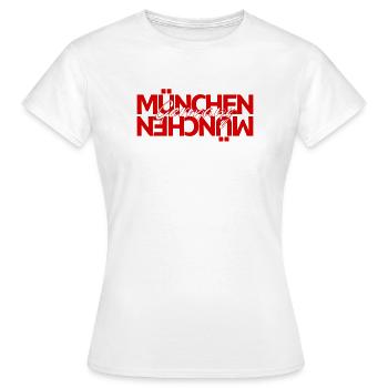 München Germany Script Overlay - Frauen T-Shirt - Weiß - Vorne - AI Model Female 172 dark (172cm)