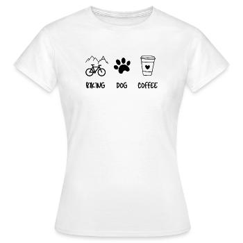 Cyclist Dog Kaffee - Frauen T-Shirt - Weiß - Vorne - AI Model Female 172 dark (172cm)