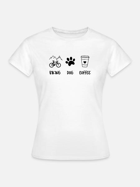 Cyclist Dog Kaffee - Frauen T-Shirt - Weiß