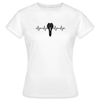 Bicycle Saddle Saddle Mountain Bike Downhill ECG - Women's T-Shirt - white - Front - AI Model Female 172 dark (172cm)