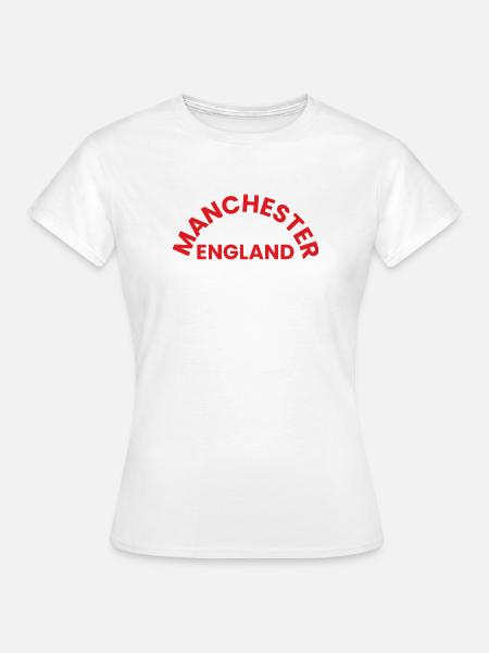 Manchester England Rundlogo - Frauen T-Shirt - Weiß
