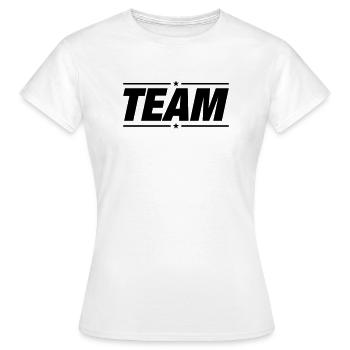 Team Mannschaft - Frauen T-Shirt - Weiß - Vorne - AI Model Female 172 dark (172cm)