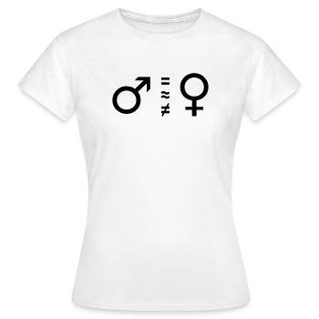 female male - Women's T-Shirt - white - Front - AI Model Female 172 dark (172cm)