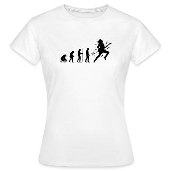 Evolutie tot gitarist en rockmuzikant - Vrouwen T-shirt - wit - Voor - AI Model Female 172 dark (172cm)