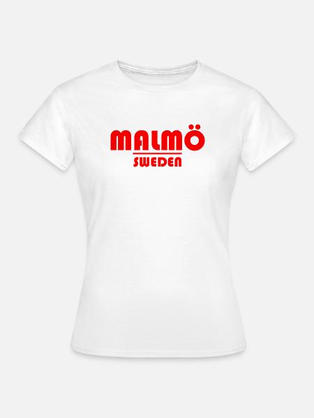 Malmö Schweden Kraftrotes Logo - Frauen T-Shirt - Weiß