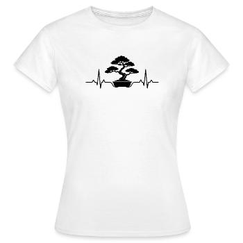 Bonsaï Plant Heartbeat Bonsai - T-shirt Femme - blanc - Devant - AI Model Female 172 dark (172cm)