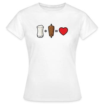 Ayran + Döner = Love - Frauen T-Shirt - Weiß - Vorne - AI Model Female 172 dark (172cm)