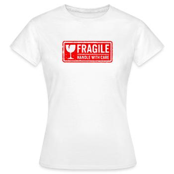 Fragile Handle with Care Versandmarkenvektor - Frauen T-Shirt - Weiß - Vorne - AI Model Female 172 dark (172cm)