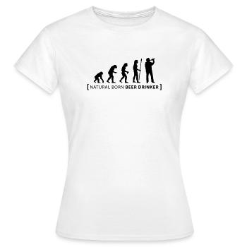 evolution_beer_drinker - Frauen T-Shirt - Weiß - Vorne - AI Model Female 172 dark (172cm)