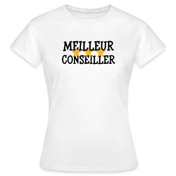 Meilleur Conseiller - T-shirt Femme - blanc - Devant - AI Model Female 172 dark (172cm)