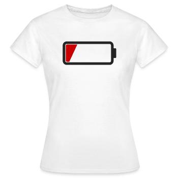 Batterie leer - Frauen T-Shirt - Weiß - Vorne - AI Model Female 172 dark (172cm)