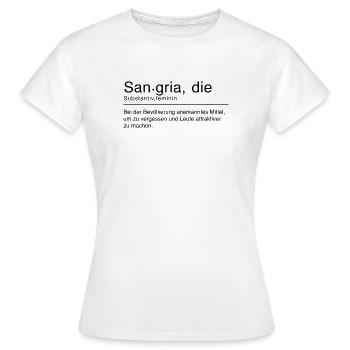 Sangria Duden Spruch Lustig Schwarz - Frauen T-Shirt - Weiß - Vorne - AI Model Female 172 dark (172cm)